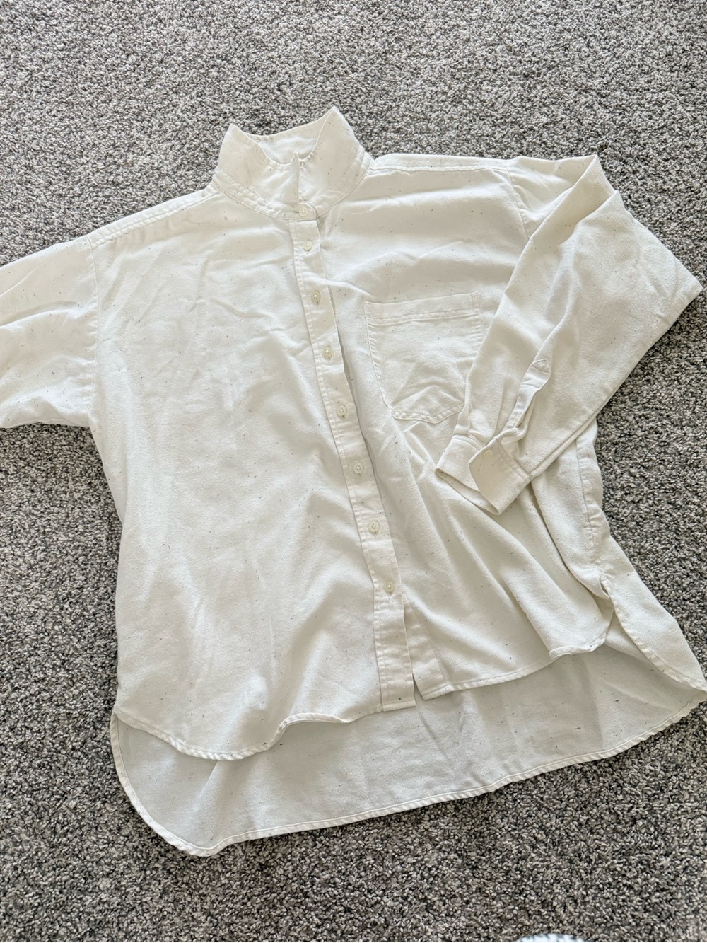 LOFT Cream Women's Casual Button-Down Shirt